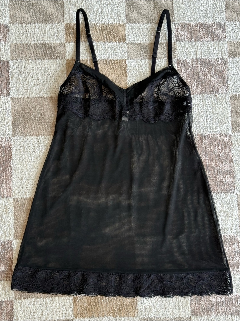 La Perla Black Sheer Lace Slip